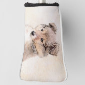 Shetland Sheepdog Puppy Malerei Original Dog Art Golf Headcover (Rotieren 90)