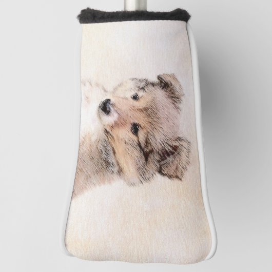Shetland Sheepdog Puppy Malerei Original Dog Art Golf Headcover (Rotieren 90)