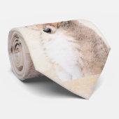 Shetland Sheepdog Puppy Malerei Original Dog Art Krawatte (Gerollt)