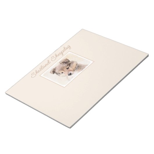 Shetland Sheepdog Puppy Malerei Original Dog Art Notizblock (angewinkelt)