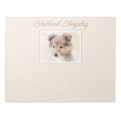 Shetland Sheepdog Puppy Malerei Original Dog Art Notizblock (Vorderseite)