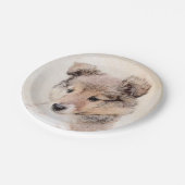 Shetland Sheepdog Puppy Malerei Original Dog Art Pappteller (Schrägansicht)
