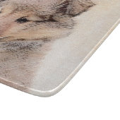 Shetland Sheepdog Puppy Malerei Original Dog Art Schneidebrett (Ecke)