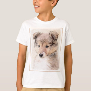 Shetland Sheepdog Puppy Malerei Original Dog Art T-Shirt