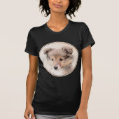 Shetland Sheepdog Puppy Malerei Original Dog Art T-Shirt (Vorderseite)