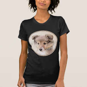 Shetland Sheepdog Puppy Malerei Original Dog Art T-Shirt