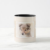 Shetland Sheepdog Puppy Malerei Original Dog Art Tasse (Zentrum)