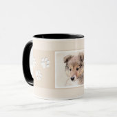 Shetland Sheepdog Puppy Malerei Original Dog Art Tasse (Vorderseite Links)
