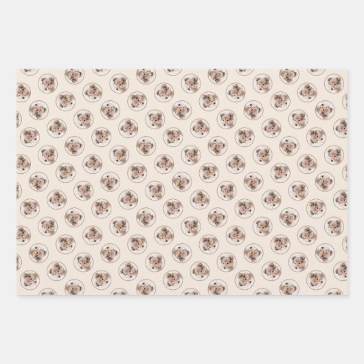 Shetland Sheepdog Puppy Painting Sheltie Dog Art Geschenkpapier Set (Vorderseite)