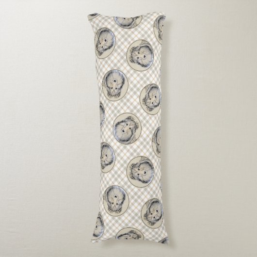 Shetland Sheepdog Puppy Painting Sheltie Dog Art Seitenschläferkissen (Vorderseite Vertikal)