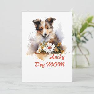 Shetland Sheepdog Puppy Pet Blume Einladung