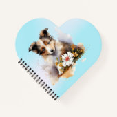 Shetland Sheepdog Puppy Pet Blume Notizblock (Vorderseite)