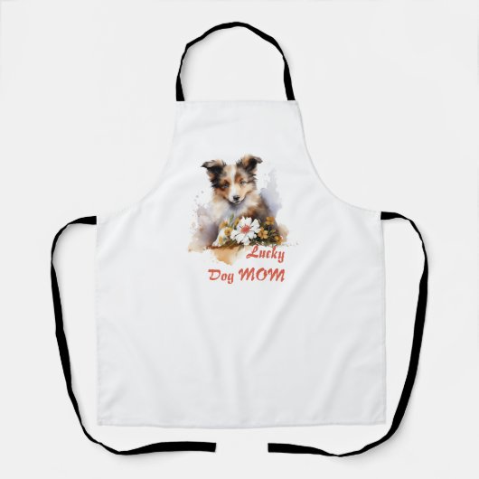 Shetland Sheepdog Puppy Pet Blume Schürze (Vorderseite)