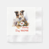 Shetland Sheepdog Puppy Pet Blume Serviette (Vorderseite)