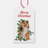 Shetland Sheepdog Red Berry Holly Christmas Geschenkanhänger (Vorderseite)