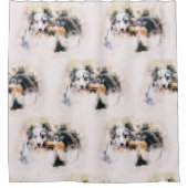 Shetland Sheepdog / Rough Collie Duschvorhang (Vorderseite)