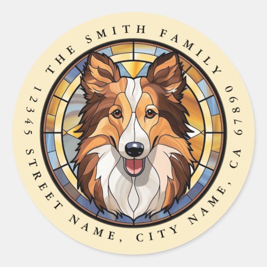 Shetland Sheepdog Round Stickers (Vorderseite)