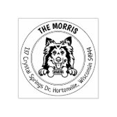 Shetland Sheepdog Rücksendeadresse Gummistempel (Prägung)