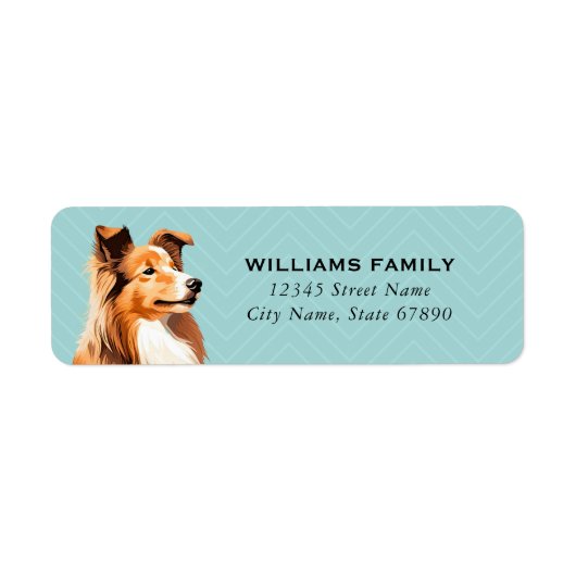 Shetland Sheepdog Rücksendeadressen-Aufkleber (Vorne)