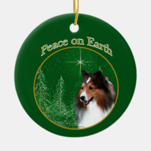 Shetland Sheepdog (Sable) Frieden Keramik Ornament