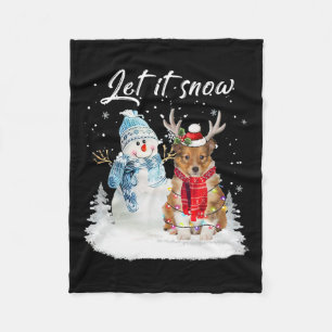 Shetland Sheepdog Santa Dog Weihnachtsschneemann X Fleecedecke