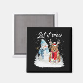 Shetland Sheepdog Santa Dog Weihnachtsschneemann X Magnet (Vorderseite/Rückseite)