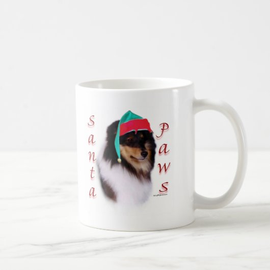 Shetland Sheepdog Santa Paws Kaffeetasse (Rechts)
