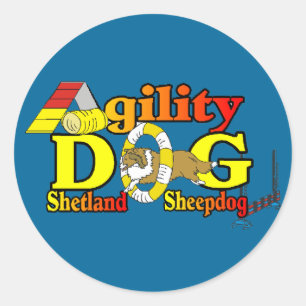 Shetland Sheepdog Sheltie Agility Runder Aufkleber