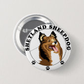 Shetland Sheepdog - Sheltie Button (Vorne & Hinten)