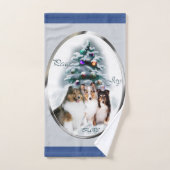 Shetland Sheepdog Sheltie Christmas Badhandtuch Set (Handtuch)