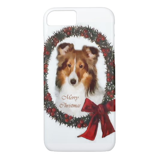 Shetland Sheepdog Sheltie Christmas Case-Mate iPhone Hülle (Rückseite)