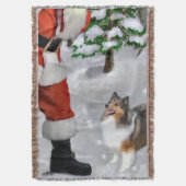 Shetland Sheepdog Sheltie Christmas Decke (Vorderseite Vertikal)