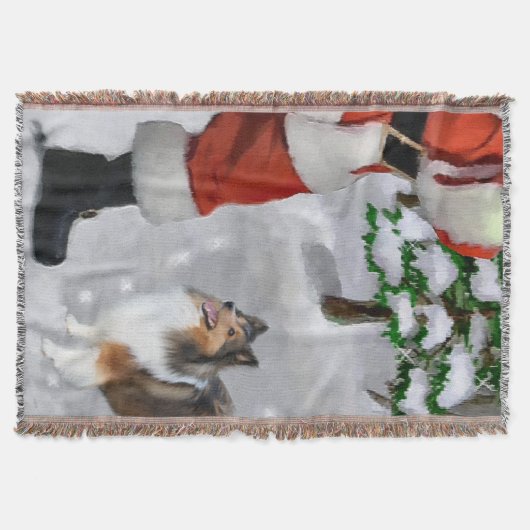 Shetland Sheepdog Sheltie Christmas Decke (Vorderseite)