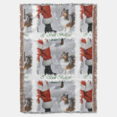 Shetland Sheepdog Sheltie Christmas Decke (Vorderseite Vertikal)