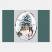 Shetland Sheepdog Sheltie Christmas Geschenkpapier Set (Vorderseite)