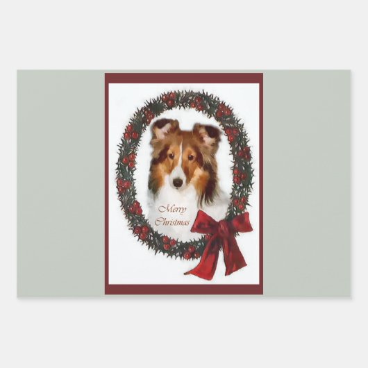 Shetland Sheepdog Sheltie Christmas Geschenkpapier Set (Vorderseite 2)
