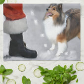 Shetland Sheepdog Sheltie Christmas Handtuch (Gefaltet)