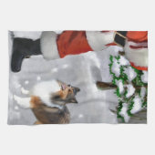 Shetland Sheepdog Sheltie Christmas Handtuch (Horizontal)