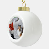 Shetland Sheepdog Sheltie Christmas Keramik Kugel-Ornament (Rechts)