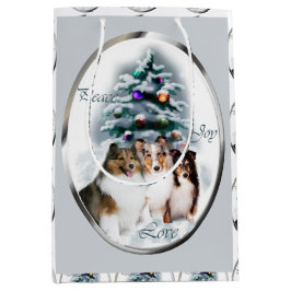 Shetland Sheepdog Sheltie Christmas Mittlere Geschenktüte