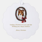 Shetland Sheepdog Sheltie Christmas Ornament Karte (Rückseite)