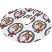 Shetland Sheepdog Sheltie Christmas Polyester Weihnachtsbaumdecke (Schrägansicht)