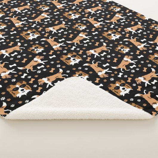 Shetland Sheepdog Sheltie Dog Pattern Sherpa Blank Sherpadecke (3/4)