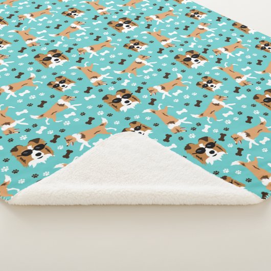 Shetland Sheepdog Sheltie Dog Pattern Sherpa Blank Sherpadecke (3/4)