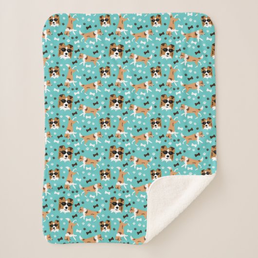 Shetland Sheepdog Sheltie Dog Pattern Sherpa Blank Sherpadecke (Vorderseite)