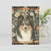 Shetland Sheepdog Sheltie Garden Tapestry Invites Dankeskarte (Stehend Vorderseite)
