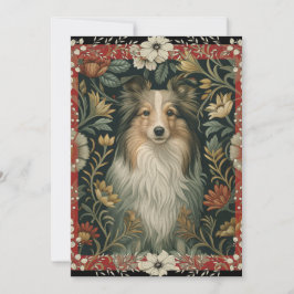 Shetland Sheepdog Sheltie Garden Tapestry Invites Dankeskarte