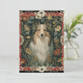 Shetland Sheepdog Sheltie Garden Tapestry Invites Dankeskarte (Stehend Vorderseite)