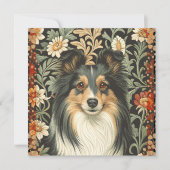 Shetland Sheepdog Sheltie Garden Tapestry Invites Dankeskarte (Vorderseite)