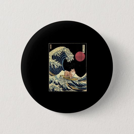 Shetland Sheepdog Sheltie Japanese Kanagawa Wave F Button (Vorderseite)